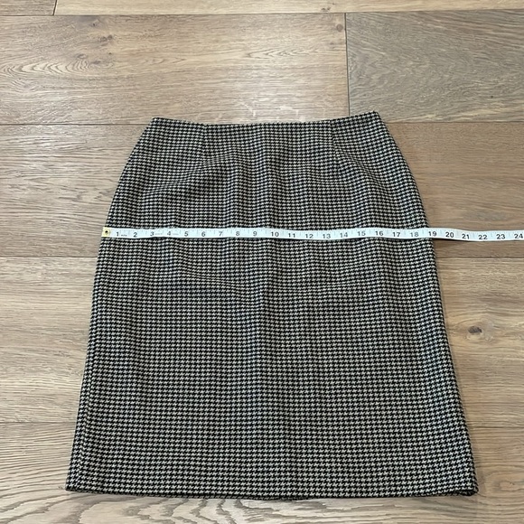 Ann Taylor Brown/Black Houndstooth Pattern Wool Blend Pencil Skirt Size 4 - Picture 3 of 9
